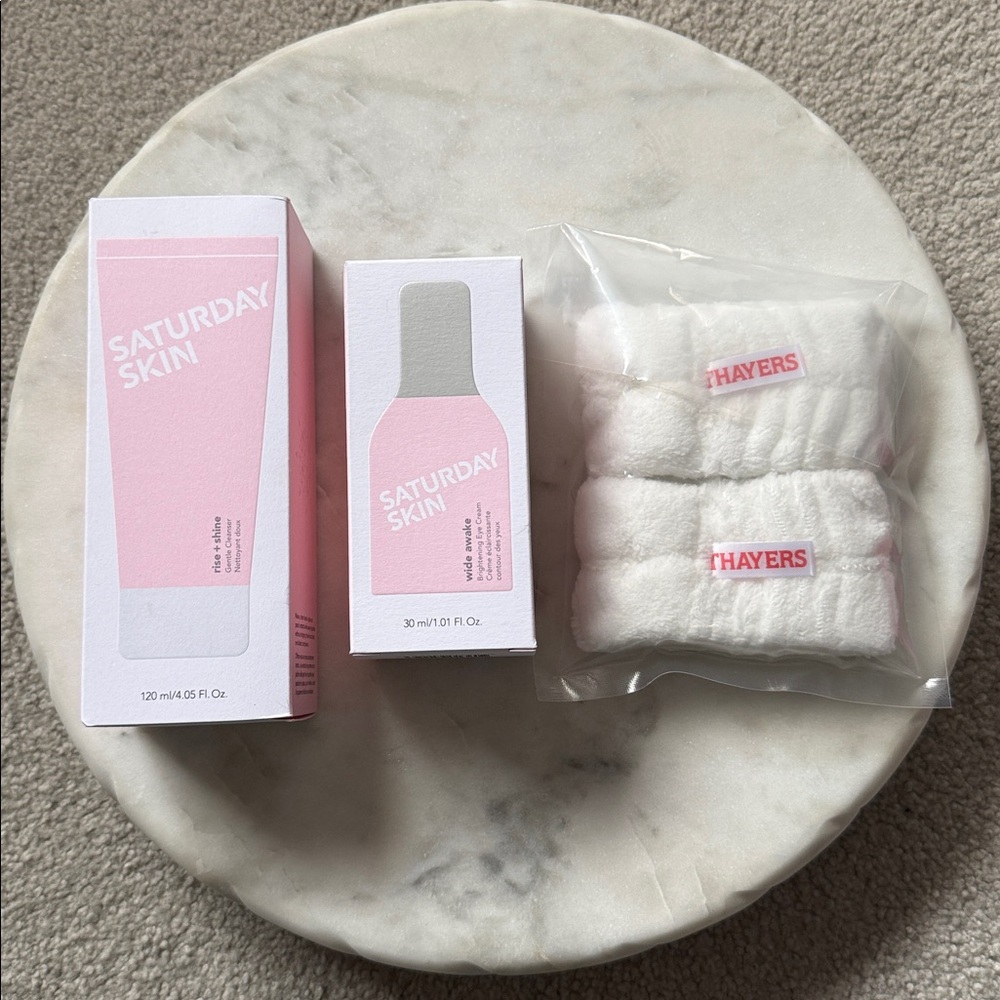 NIB Saturday Skin Rise Shine Gentle Cleanser & Wide Awake Brightening Eye Cream
